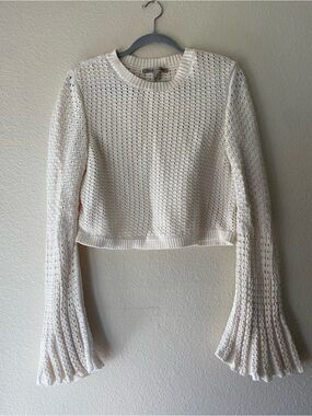 River Island Bell Sleeve Crochet Crop Top